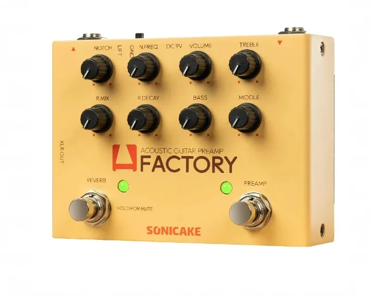 SONICAKE A Factory Analog Preamp & Digital Reverb Dual footswitch