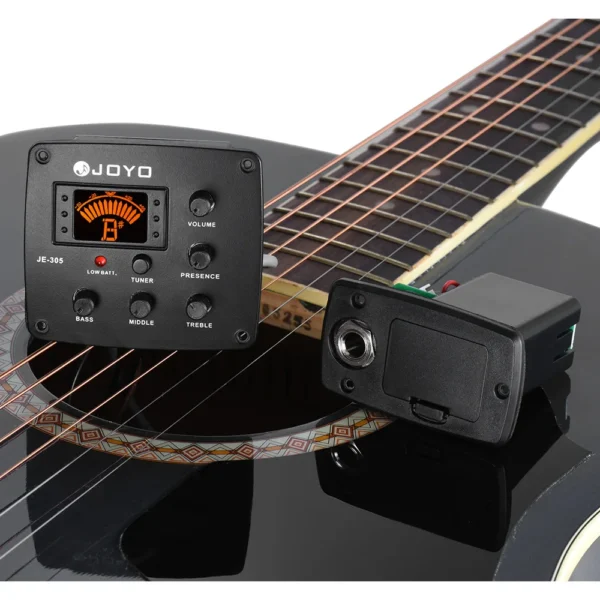JE-305 Acoustic Guitar Piezo Pickup With Preamp 4-Band EQ, Tuner & LCD Display - Image 3