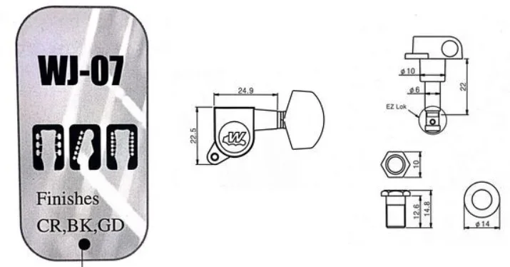 Wilkinson WJN-07 Electric Guitar Tuners for ST TL - Image 7