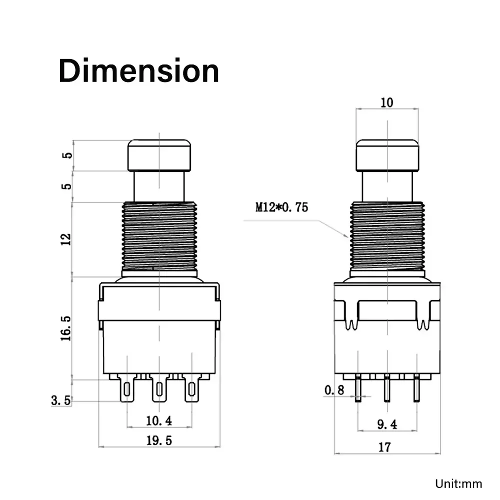 5pcs or 10pcs 9 Pin Push Button 3PDT Footswitch - Image 6