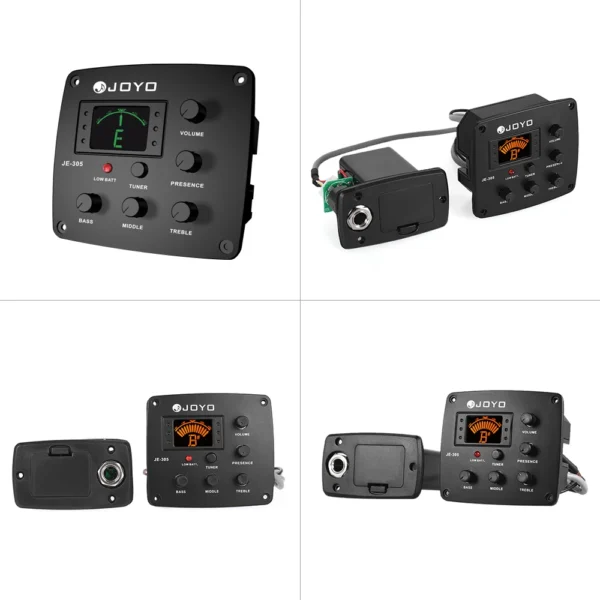 JE-305 Acoustic Guitar Piezo Pickup With Preamp 4-Band EQ, Tuner & LCD Display - Image 5