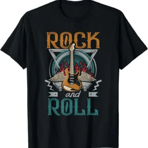 Vintage Retro 80s Rock & Roll Music Guitar T-Shirt