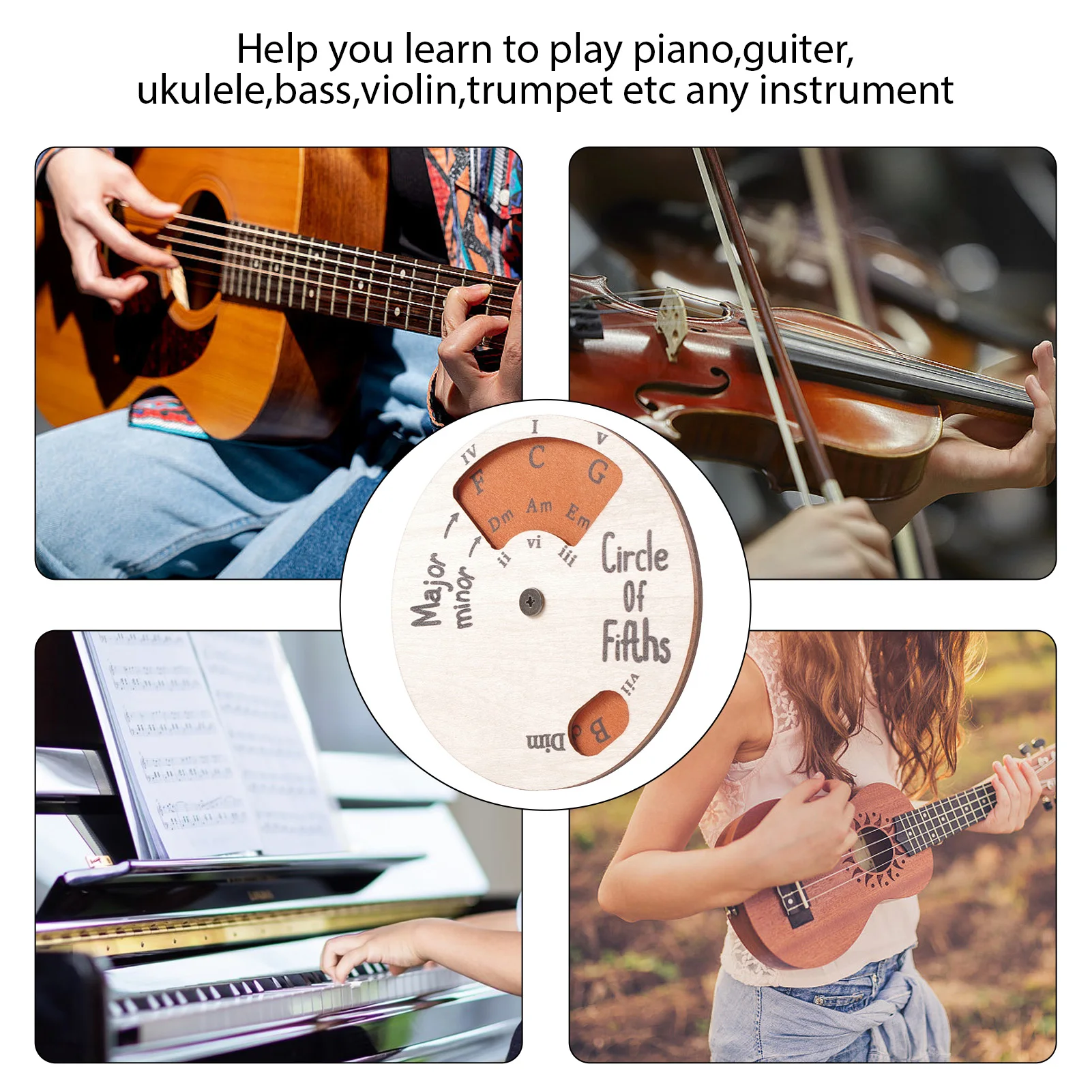 Wooden Circle of Fifths Wheel - Image 6