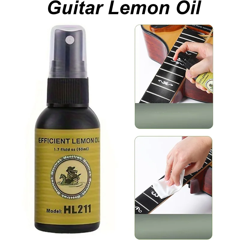 Guitar Cleaning All IN ONE Kit Fretboard Lemon oil Polish & String-Cleaner - Image 8